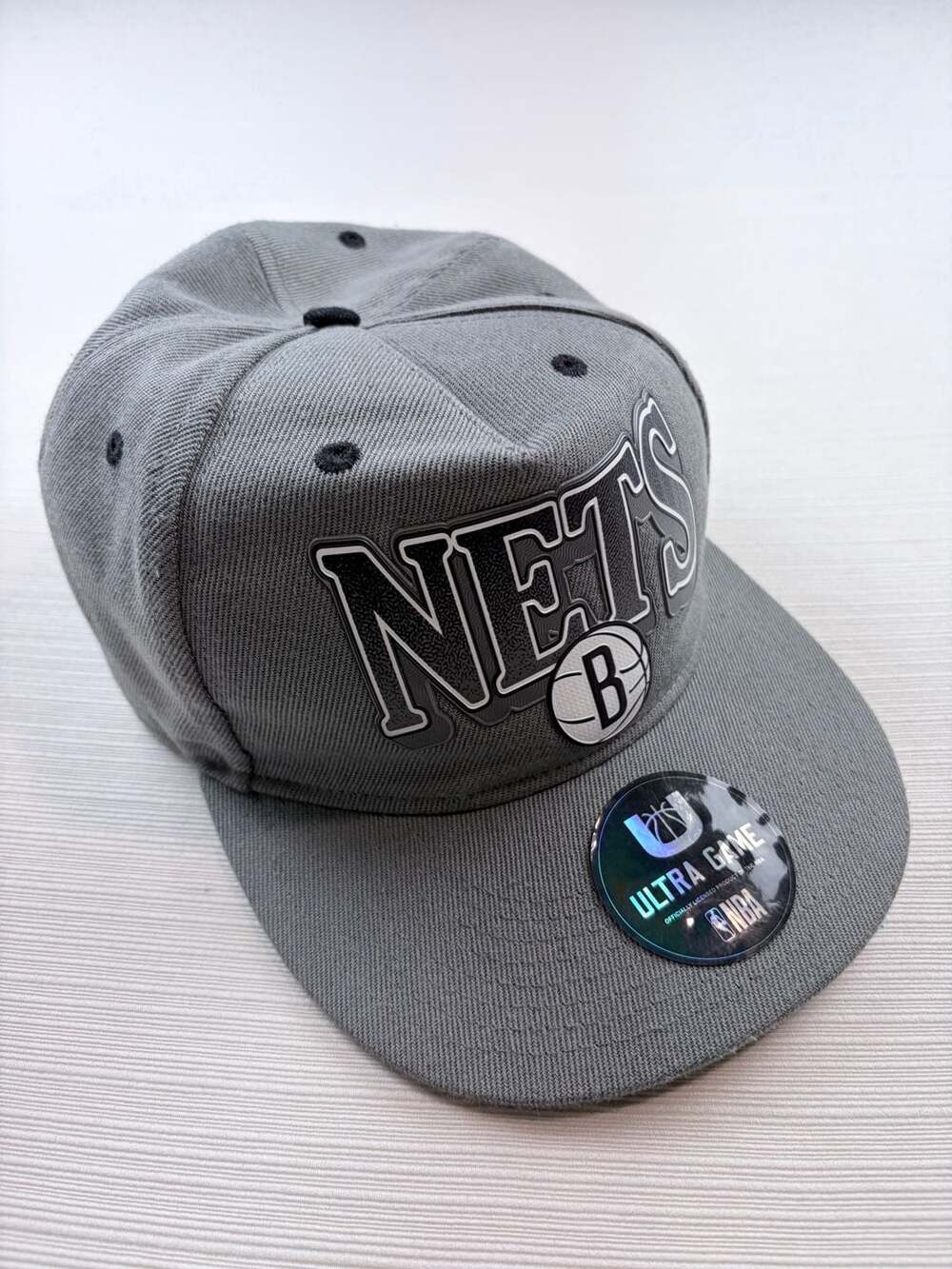 Ultra Game NBA Brooklyn Nets Snapback Hat Gray Adjustable